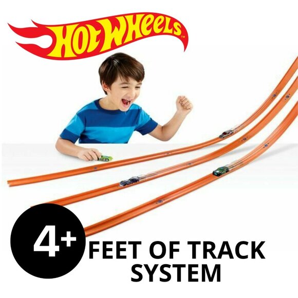 Set 2 Hot Wheels New Track 2 x 24 in Straight Track Pieces Connectors mq 4 feet - Picture 1 of 5